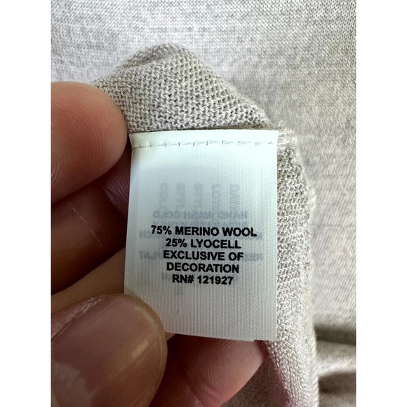 Johnnie O Quarter Zip Sweater Large Taupe Sand Beige Baron Merino Wool Office - Picture 6 of 7